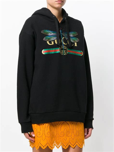 gucci snake hoodie black|Gucci dragonfly hoodie.